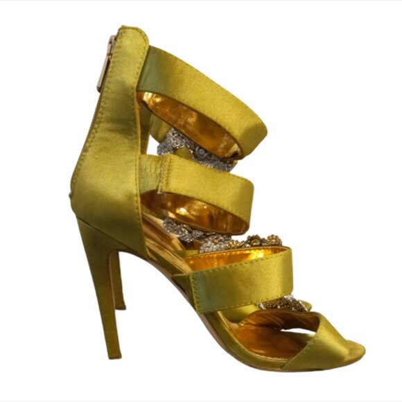 Cape Robbin Sexy Strappy Buckle Olive Stiletto Heels - Picture 3 of 12